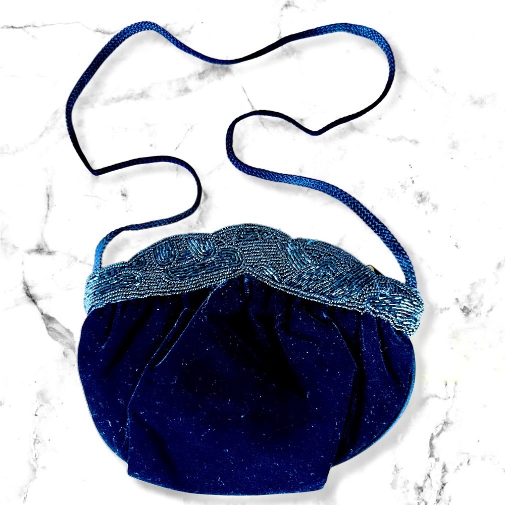 Velvet beaded cross body clutch